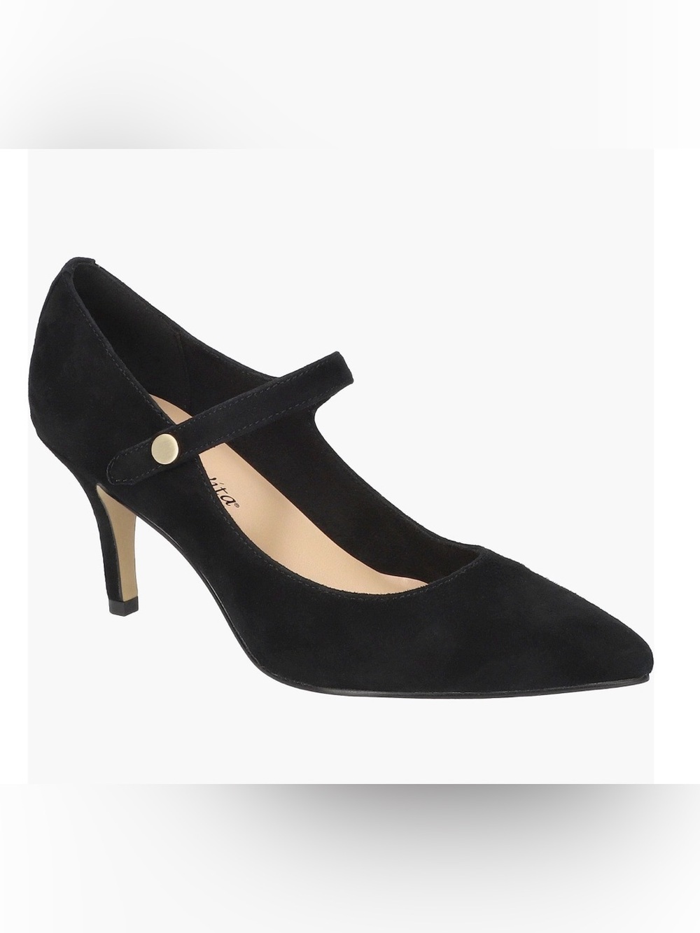 Bella Vita Lainey Mary-Jane Pumps Black Suede Size 8.5M